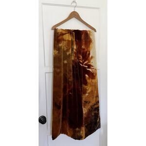 Vintage 90s Y2K Kenzo Scarf Stole Wrap Red Orange Flower Velvet Silk